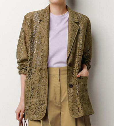 RANAN（ラナン）の「パネルレース柄テーラードジャケット（テーラードジャケット）」