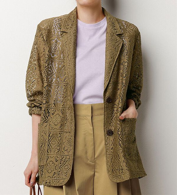 パネルレース柄テーラードジャケット - ベルーナ【公式】