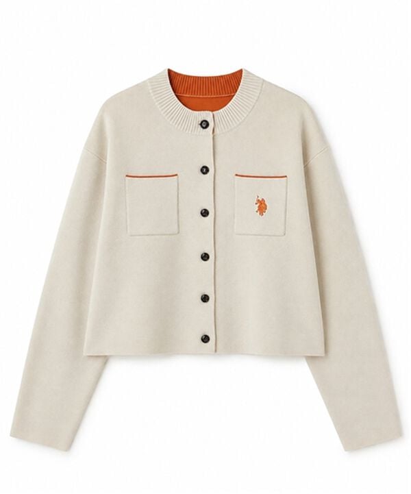 RANAN（ラナン）の「＜U.S.POLO ASSN.＞Ｗフェイスバイカラーカーディガン（ニットカーディガン）」｜詳細画像