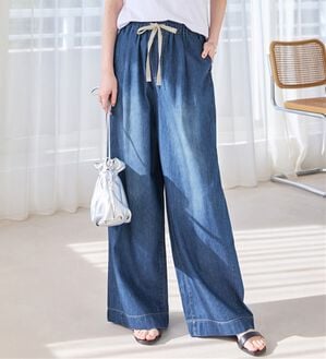 Viola e Viola（ヴィオラ エ ヴィオラ）の「涼やか！軽やか！極薄デニムイージーパンツ（その他パンツ）」｜ブルー