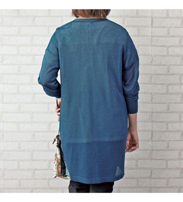 BELLUNA（ベルーナ）の「シャイニーヤーン編地切替カーディガン（ニットカーディガン）」｜詳細画像