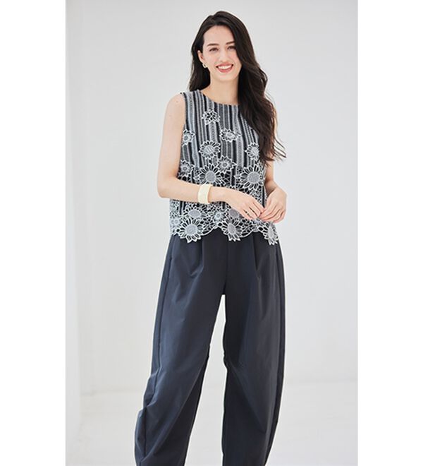 RANAN（ラナン）の「ひんやり！レース使いプルオーバー（ブラウス）」｜詳細画像