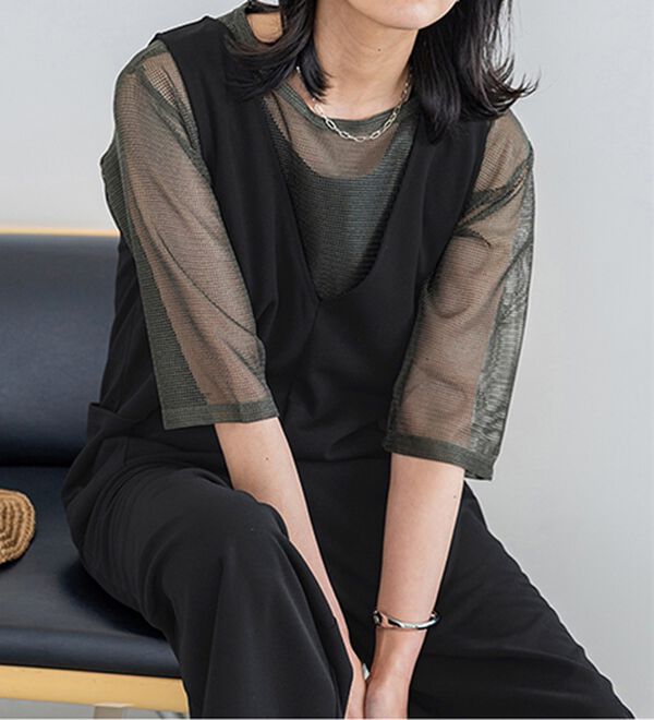 BELLUNA（ベルーナ）の「涼やかメッシュ&times;ワンピースアンサンブル（その他ワンピース）」｜詳細画像