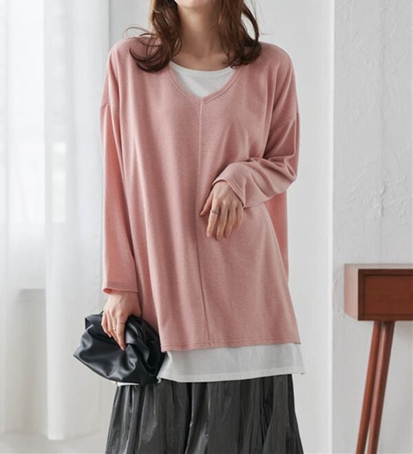 RANAN（ラナン）の「レイヤード風ニットソーチュニック（チュニック）」｜詳細画像