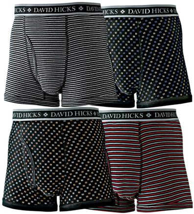 「【４枚組】＜デービッド　ヒックス＞染みないボクサー（メンズボクサーパンツ）」