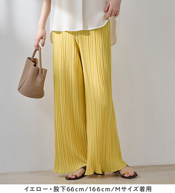 Viola e Viola（ヴィオラ エ ヴィオラ）の「着心地楽ちん！さらっと軽やかプリーツパンツ（フルレングスパンツ）」｜詳細画像