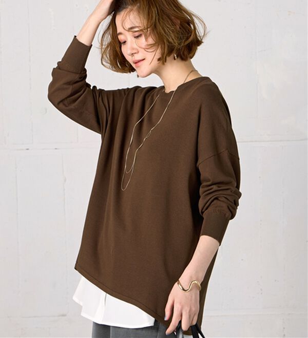 BELLUNA（ベルーナ）の「ゆったりニットプルオーバー（ニット・セーター）」｜詳細画像