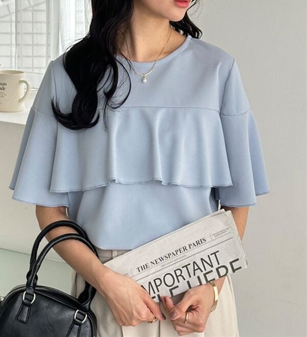 GeeRA（ジーラ）の「ラッフルフリルフレアースリーブＴブラウス（ブラウス）」｜詳細画像