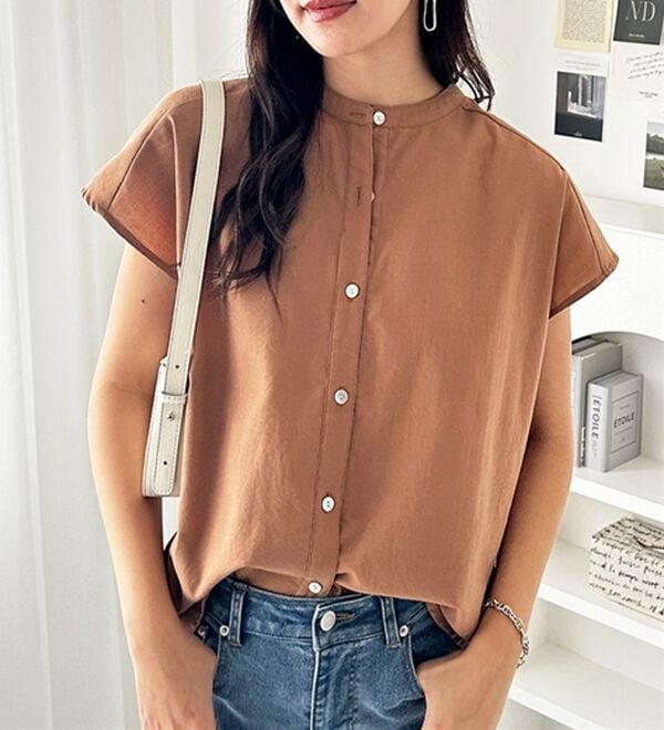 GeeRA（ジーラ）の「綿タッチフレンチスリーブブラウス（ブラウス）」｜詳細画像