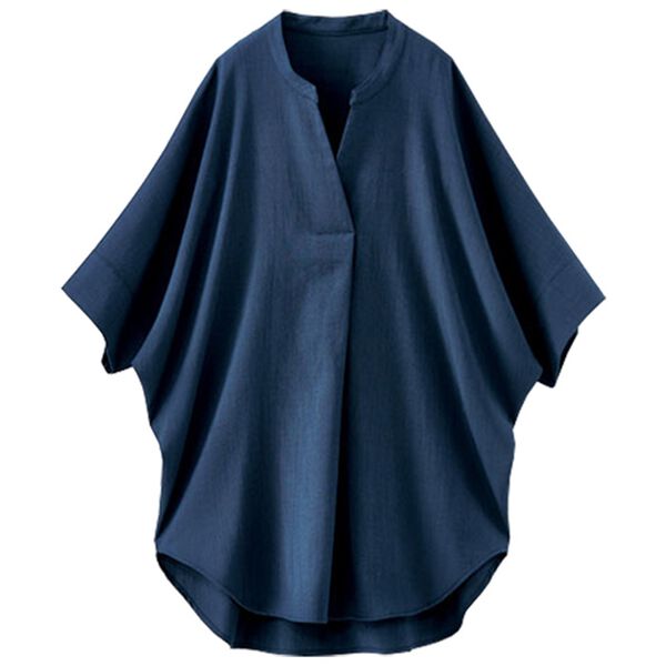 BELLUNA（ベルーナ）の「ヒンヤリ！麻調スラブ素材ドルマンシャツチュニック（チュニック）」｜詳細画像