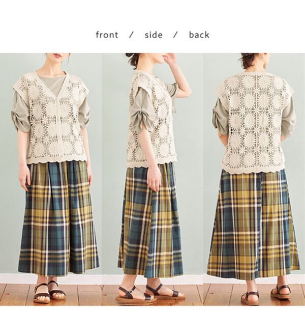 Viola e Viola（ヴィオラ エ ヴィオラ）の「マーガレット柄クロシェベスト（ベスト）」｜詳細画像