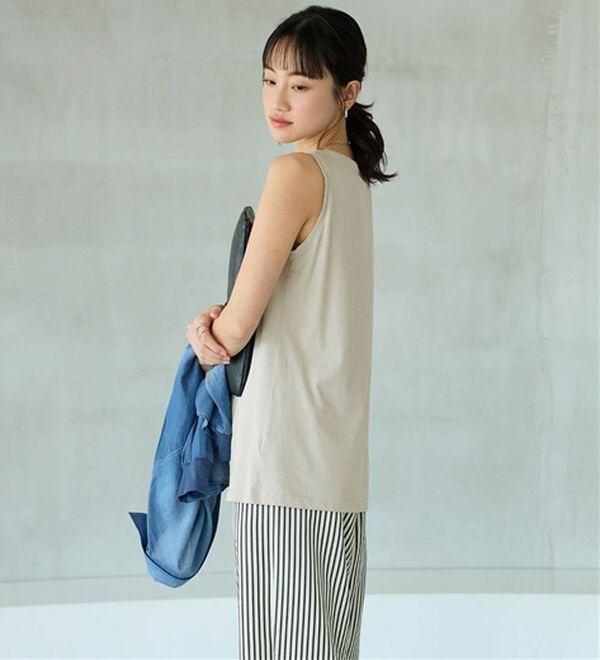 BELLUNA（ベルーナ）の「ヒンヤリ！綿１００％サマ見えタンクトップ（タンクトップ・キャミソール）」｜詳細画像