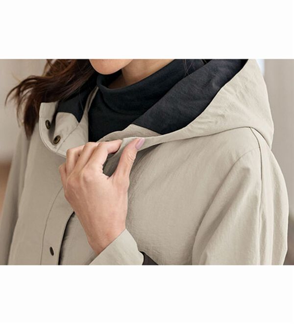 BELLUNA（ベルーナ）の「おしゃれの主役！蓄熱中わたベスト付配色コート（ハーフコート）」｜詳細画像