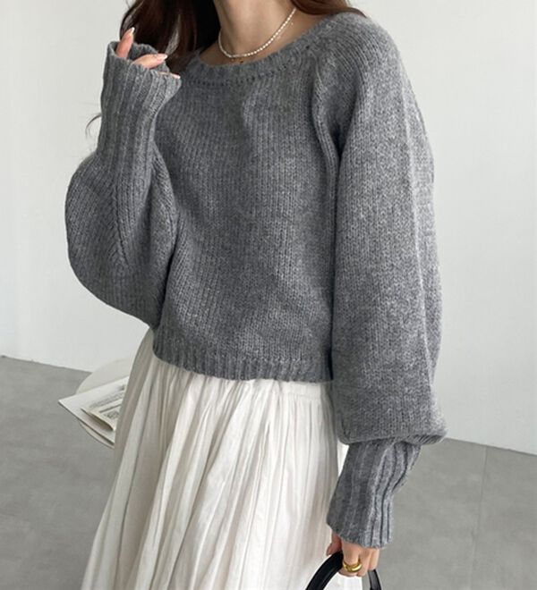 GeeRA（ジーラ）の「ボリュームスリーブショートニット（ニット・セーター）」｜詳細画像