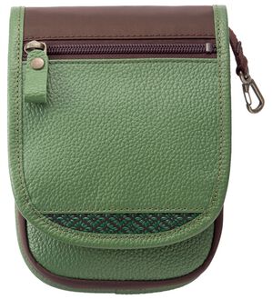 「＜日本製＞印伝使い馬革備忘録ポーチ（その他メンズファッション小物）」｜グリーン