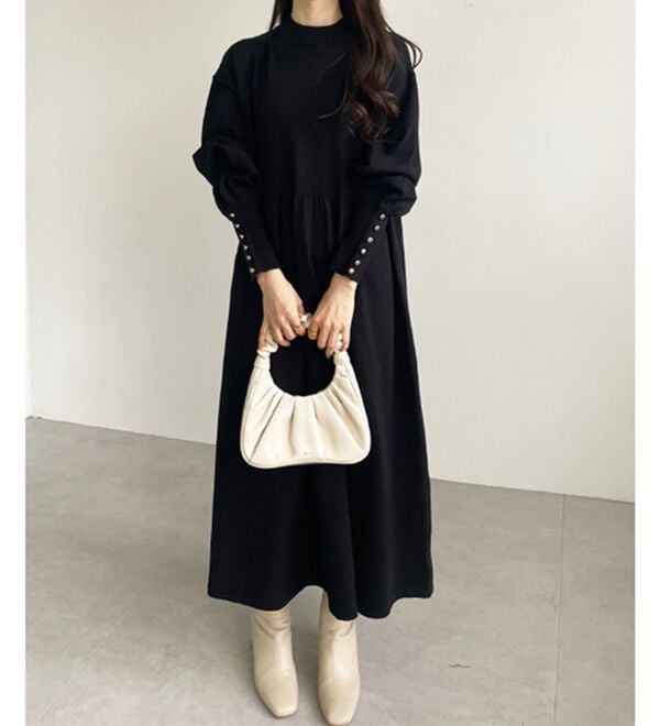 GeeRA（ジーラ）の「フィット＆フレアーニットワンピース（ニットワンピース）」｜詳細画像