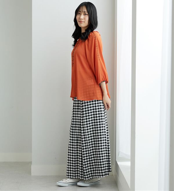 BELLUNA（ベルーナ）の「シフォン素材刺しゅうデザインブラウス（ブラウス）」｜詳細画像