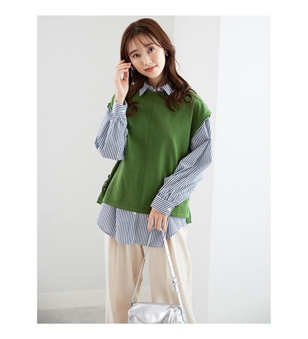 BELLUNA（ベルーナ）の「ベスト付ニットチュニックアンサンブル（アンサンブル）」｜詳細画像