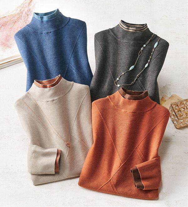 ルフラン（ルフラン）の「【４色組】毎日重宝＊ほどかわニット（ニット・セーター）」｜詳細画像