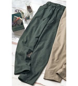 BELLUNA（ベルーナ）の「綿１００％やわらかゆるパンツ（フルレングスパンツ）」｜杢チャコール