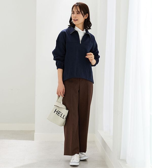 BELLUNA（ベルーナ）の「吸湿発熱ハイネックプルオーバー（カットソー）」｜詳細画像