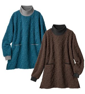 ルフラン（ルフラン）の「【２色組】柔らかぽこぽこプルオーバー（カットソー）」｜詳細画像