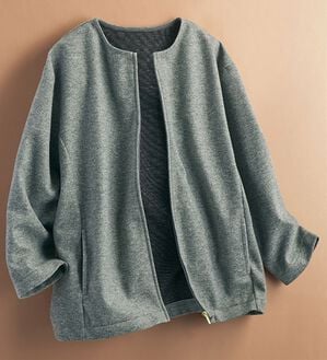 BELLUNA（ベルーナ）の「ウーリッシュ素材ゆったりジャケット（その他ジャケット）」｜杢グレー