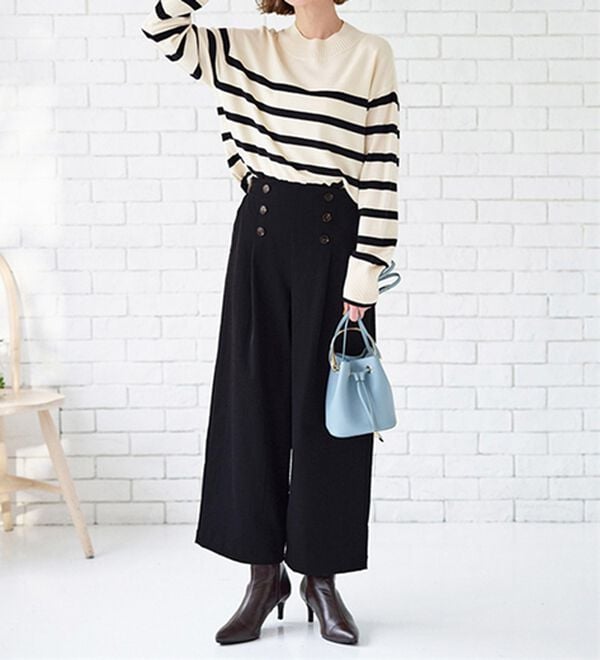 BELLUNA（ベルーナ）の「サラもち！快適ビンテージ調素材ワイドパンツ（ワイドパンツ・ガウチョ）」｜詳細画像