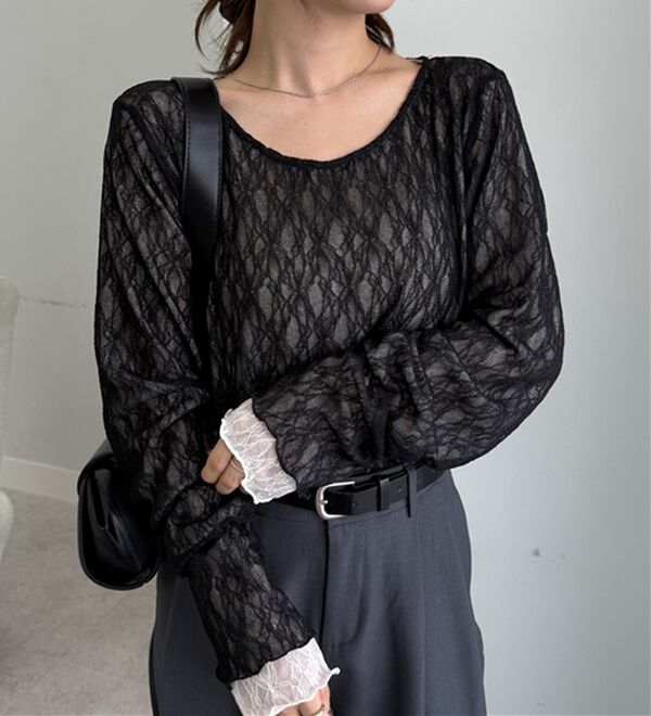 RANAN（ラナン）の「リバーシブルシアーレースＴ（カットソー）」｜詳細画像