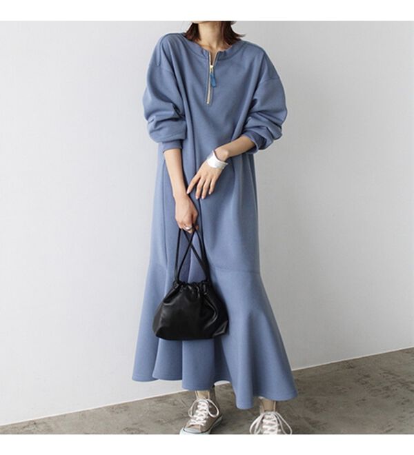 GeeRA（ジーラ）の「前後２ＷＡＹマーメイド裏起毛ワンピース（カットソーワンピース）」｜詳細画像