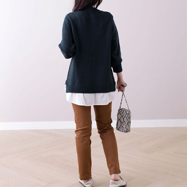 BELLUNA（ベルーナ）の「ケーブル柄布帛切替チュニック（チュニック）」｜詳細画像