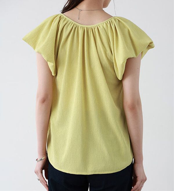 Pierrot（ピエロ）の「キーネックパフスリーブブラウス（ブラウス）」｜詳細画像