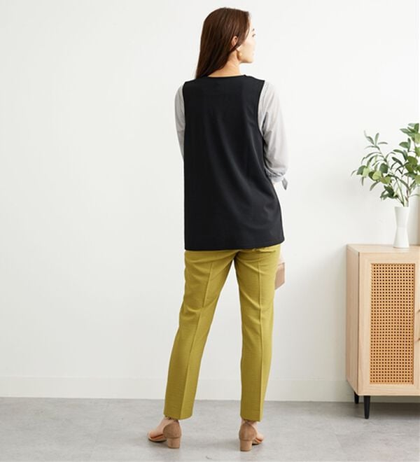 BELLUNA（ベルーナ）の「【2点セット】ストライプシャツ×ベストアンサンブル（アンサンブル）」｜詳細画像