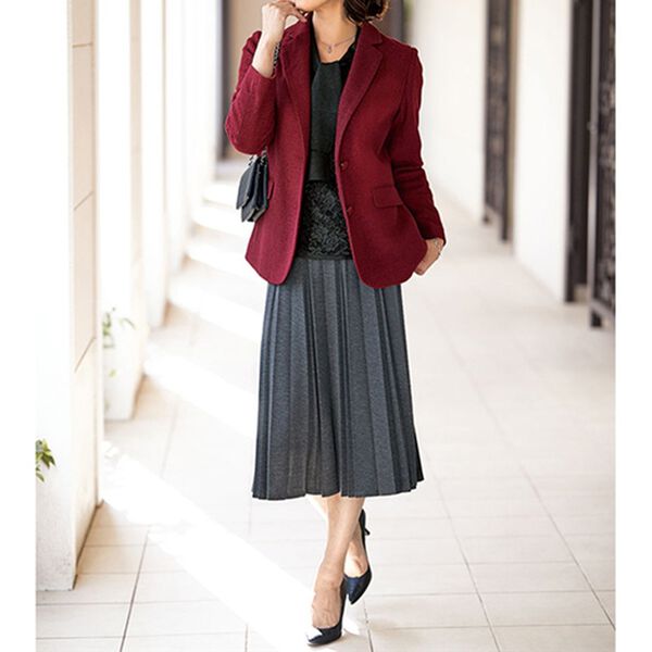 BELLUNA（ベルーナ）の「ウール混圧縮ニットテーラードジャケット（テーラードジャケット）」｜詳細画像