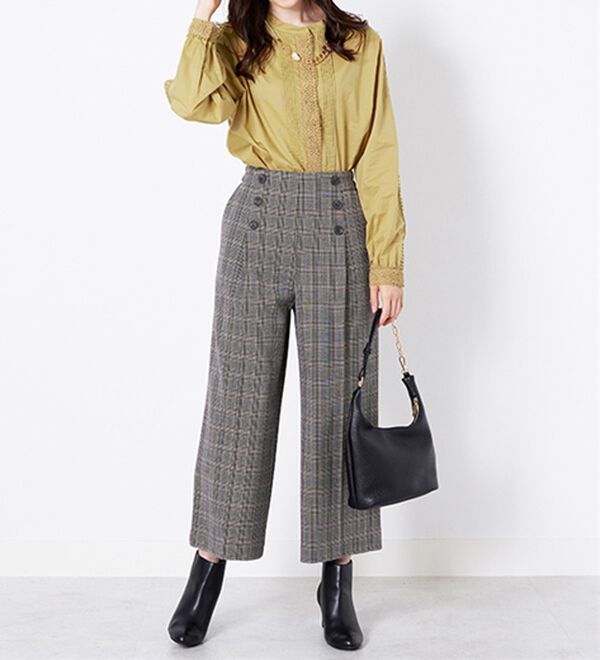 BELLUNA（ベルーナ）の「綿１００％レース&times;ピンタックデザインブラウス（ブラウス）」｜詳細画像