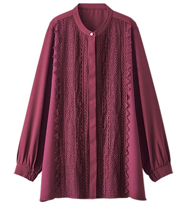 BELLUNA（ベルーナ）の「ケミカルレース上品シャツチュニック（チュニック）」｜詳細画像