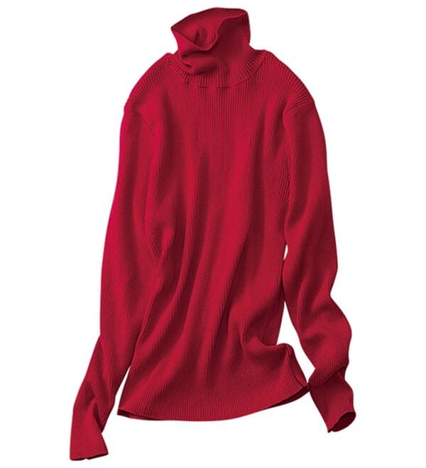 BELLUNA（ベルーナ）の「ハピネスコットン１００％&times;吸湿発熱リブタートルニット＜＆ｃｏｃｏｃｈｉ＞（ニット・セーター）」｜詳細画像