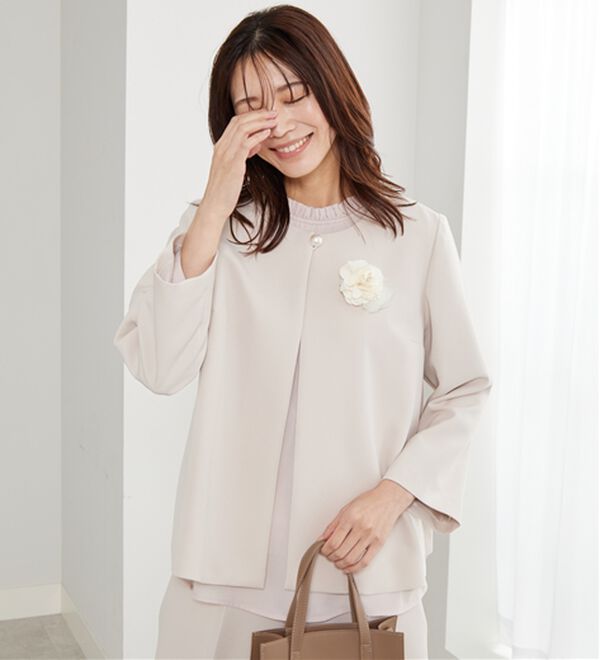 BELLUNA（ベルーナ）の「＜セレモニースタイル＞パール付袖フレアージャケット（その他ジャケット）」｜詳細画像