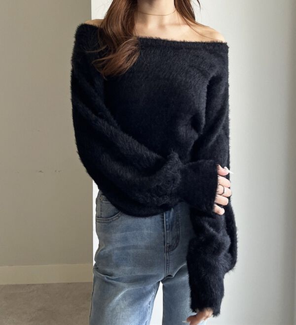 GeeRA（ジーラ）の「シャギーオフショルニット（ニット・セーター）」｜詳細画像