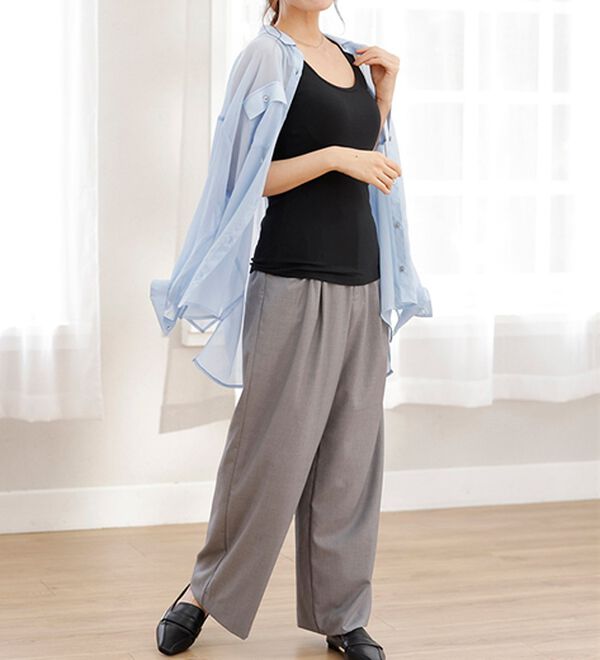 LAVIENNE（ラヴィエンヌ）の「４０代からの綿混快適カップ付タンクトップ（ブラトップ・カップ付きインナー）」｜詳細画像