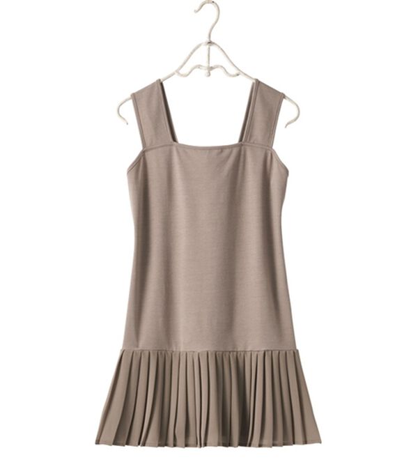 YU'NOW（ユナウ）の「【抗菌防臭】【吸水速乾】ブラ紐隠しの優秀プリーツワンピース（肌着・インナーウェア）」｜グレージュ