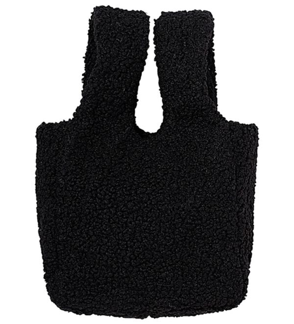 RANAN（ラナン）の「もこもこファーミニトートバッグ（ハンドバッグ）」｜ブラック