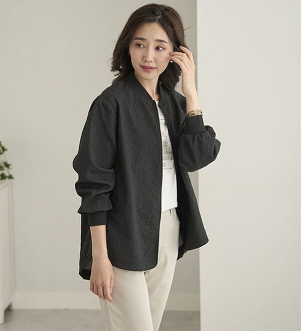 BELLUNA（ベルーナ）の「ふくれジャカードブルゾン（ブルゾン）」｜詳細画像