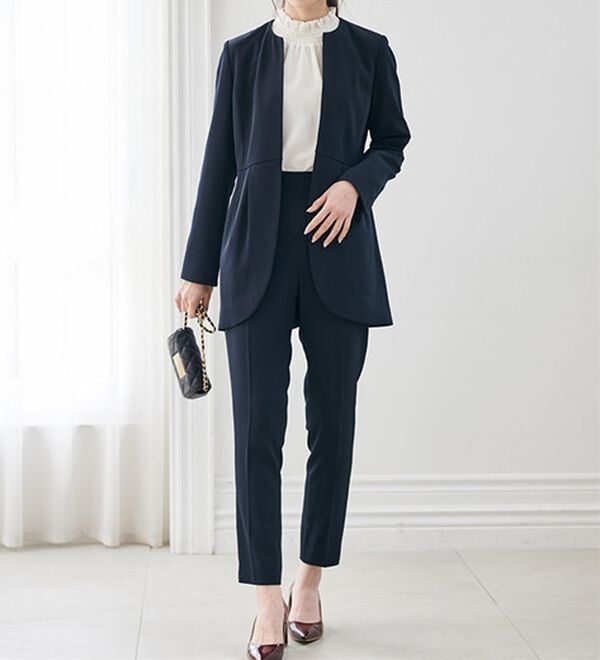 RANAN（ラナン）の「＜２点セット＞ラウンドヘムジャケットセットアップ（パンツスーツ）」｜詳細画像