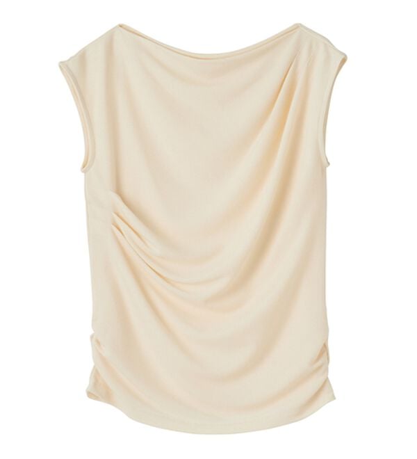 RANAN（ラナン）の「【ひんやり・ＵＶ】タックドレープフレンチスリーブカットソー（Tシャツ）」｜詳細画像