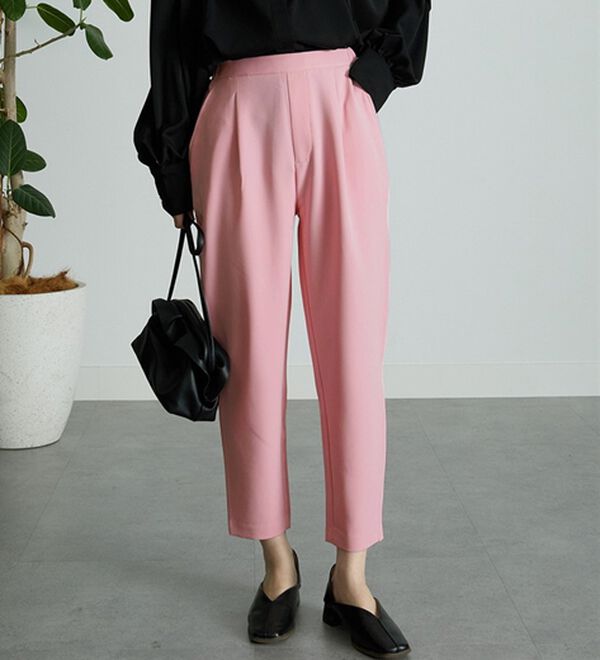 RANAN（ラナン）の「美脚シルエットクロップドパンツ（フルレングスパンツ）」｜ライトピンク
