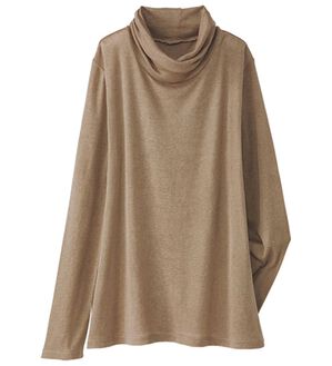 BELLUNA（ベルーナ）の「モダールコットン混フライスプルオーバー（カットソー）」｜モカ