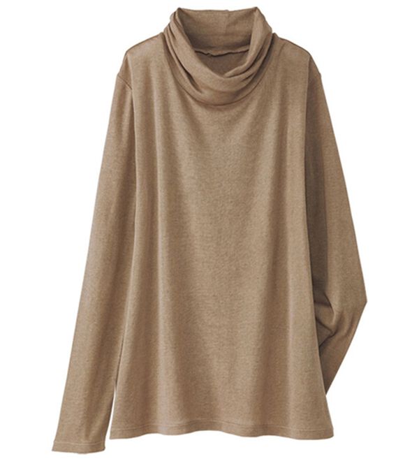 BELLUNA（ベルーナ）の「モダールコットン混フライスプルオーバー（カットソー）」｜モカ