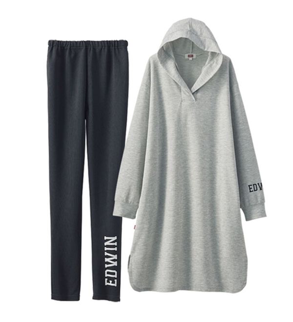 BELLUNA（ベルーナ）の「＜ＥＤＷＩＮ＞ミニ裏毛フードチュニックセットアップ（セットアップ）」｜詳細画像