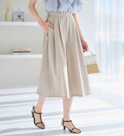 alotta（アロッタ）の「【選べる２丈】上品ドレープパンツ（ワイドパンツ・ガウチョ）」